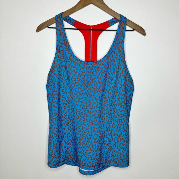 Lululemon Lightened Up Singlet Seawheeze Cheetos Blue and Orange Large w1k75s - Picture 1 of 10